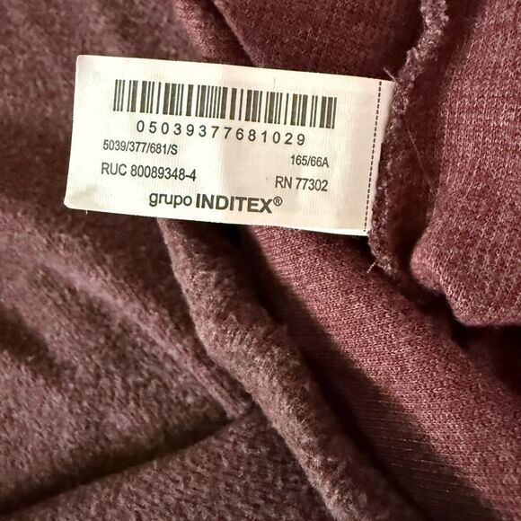 Zara soft straight high waist knit pants Soft Burgundy NWOT S - Picture 11 of 12